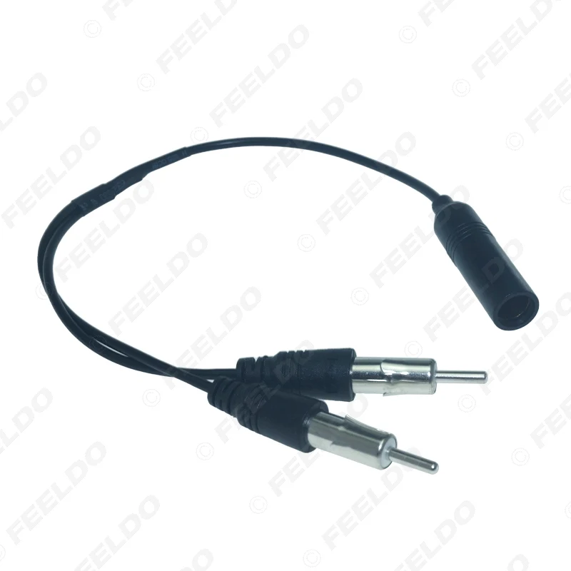 FEELDO автомобильный стерео аудио кабель радио антенна алюминиевая заглушка в 2 для
