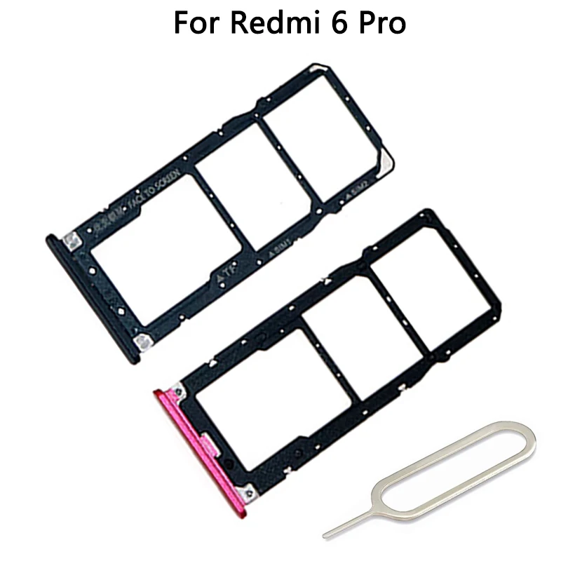 Для Xiaomi Redmi 6A SIM Card SD Reader Holder Sim Tray Adapter For 6 Pro / Mi A2 Lite Tray|Адаптеры карт| |
