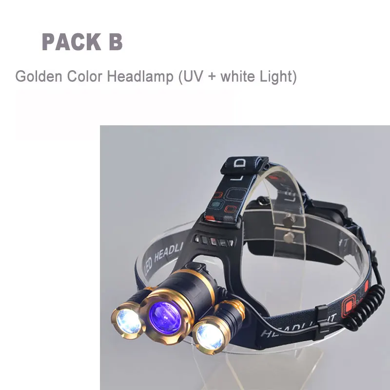 TMWT Открытый Многофункциональный XML T6 Cree фары Led ловли свет ультрафиолетового УФ масштабируемой Налобный фонарик Фонари - Испускаемый цвет: B