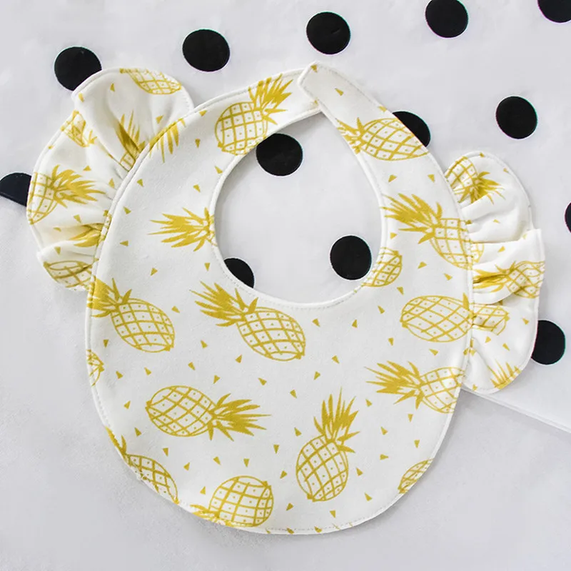 Детские нагрудники двойные хлопковые милые маленькие с принтом крыльев