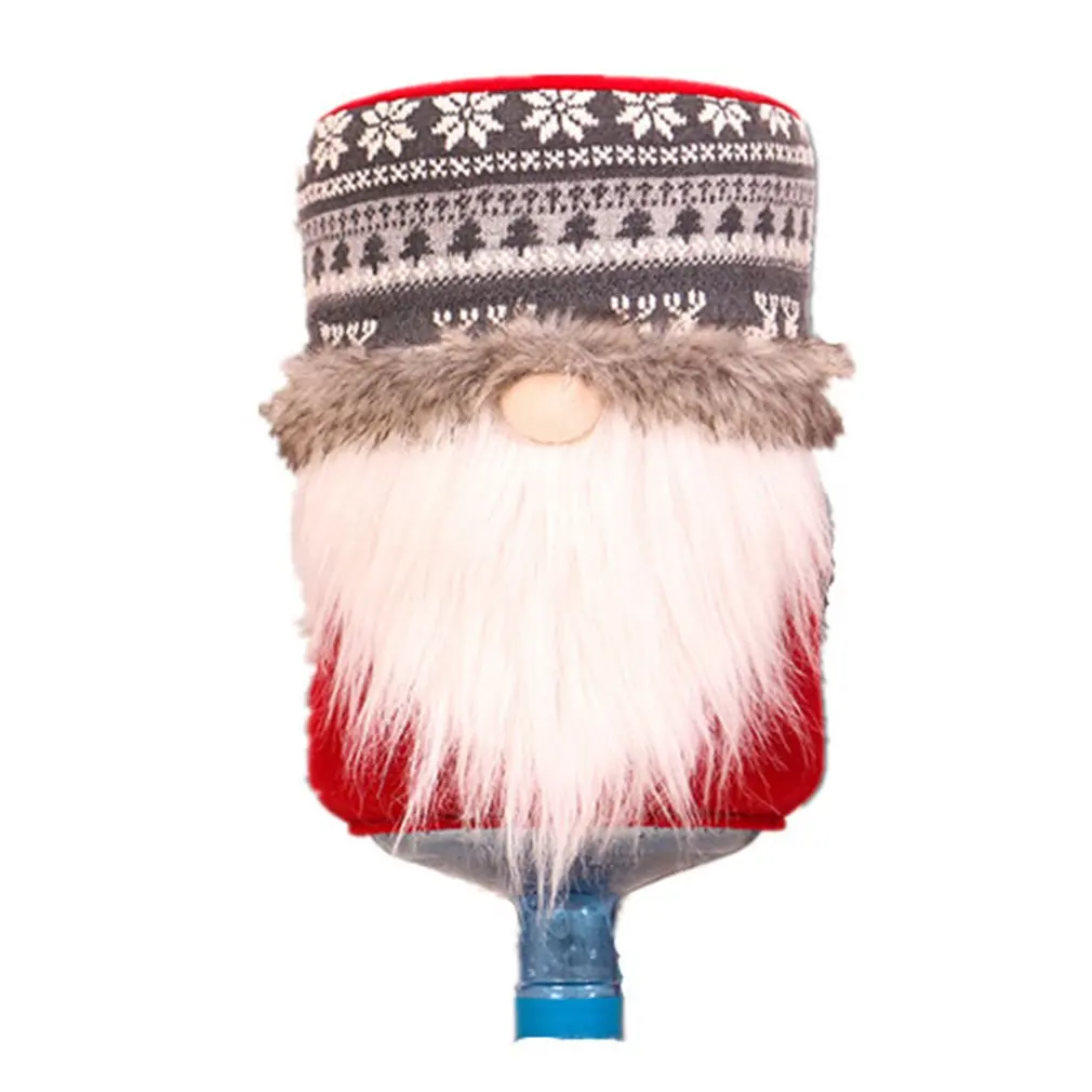 

Merry Christmas Bucket Water Dispenser Cover Dustpfoof Christmas Decoration Faceless Old Man Decoration Room Decoration