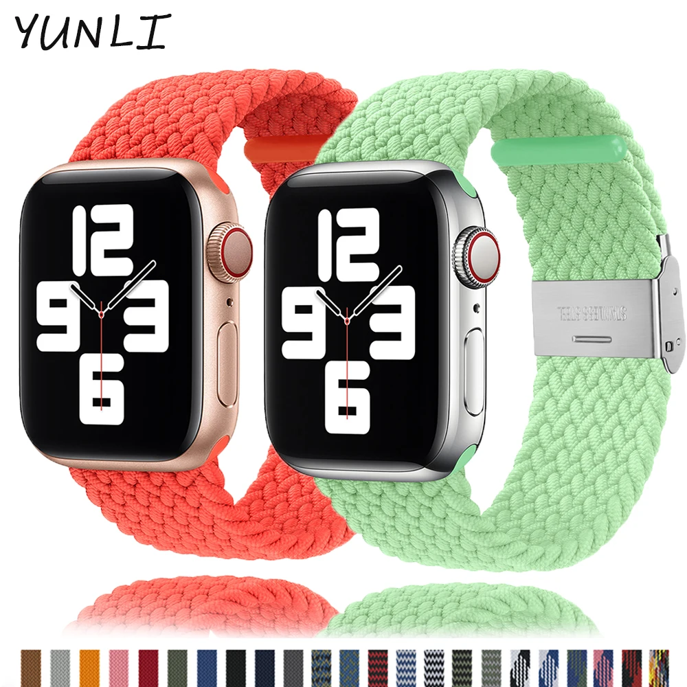 

Band for Apple Watch strap 40mm 44mm iwatch 42mm 38mm Adjustable Braided Solo Loop belt bracelet apple watch series 6 5 4 3 Se