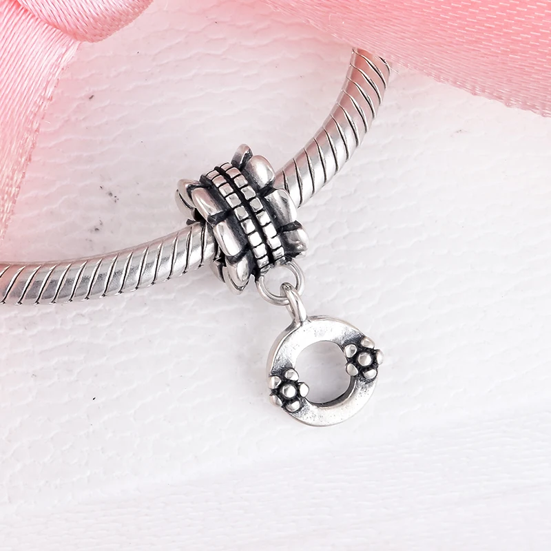 Подходит для браслетов Pandora Beads с подвесками в виде букв O 100% Φ-Серебряное