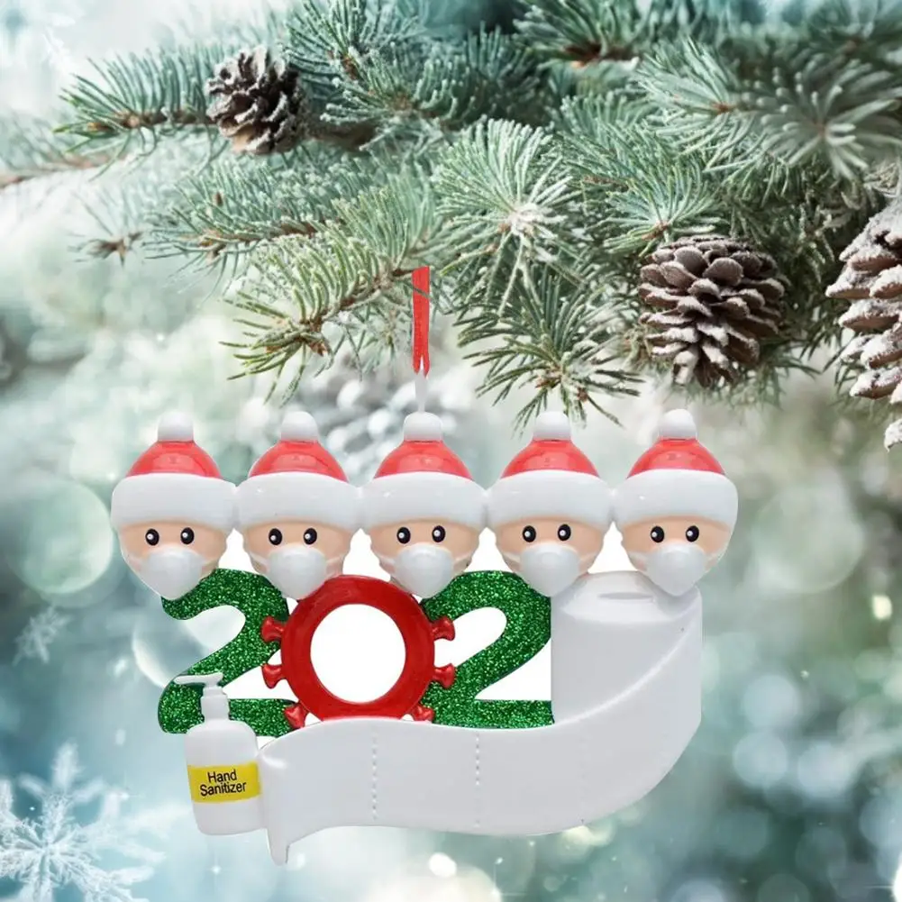 

2020 Personalized Family Christmas Tree Ornament Personalized Survived Family Pendant Mini Christmas Tree Hanging Pendant