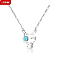 hot sales cute animal cat necklaces pendants for women high quality 925 sterling silver jewelry