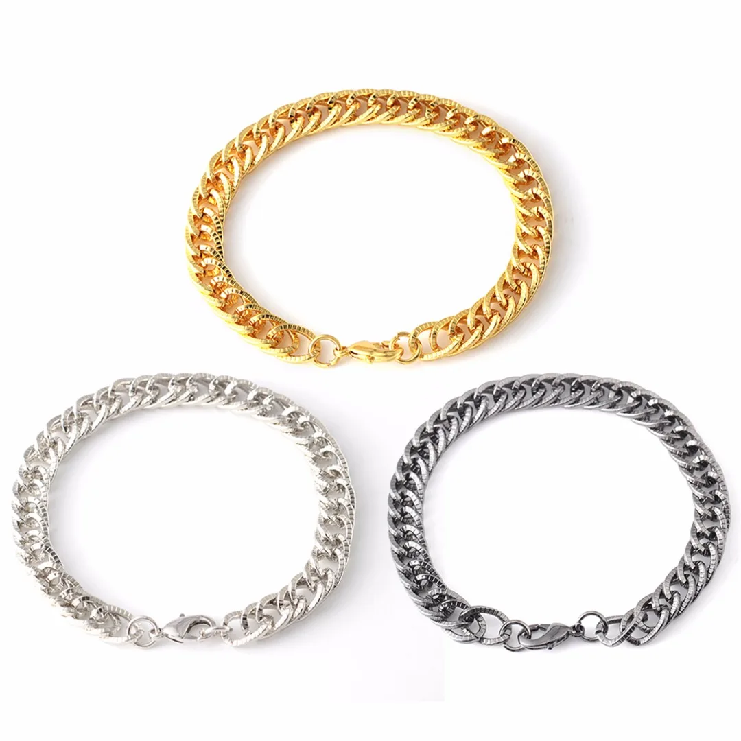 Браслет цепочка из нержавеющей стали для мужчин и женщин выразительный