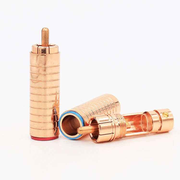 

VR003 RCA Plug red copper Plated Audio Video Adapter Connectors Soldering