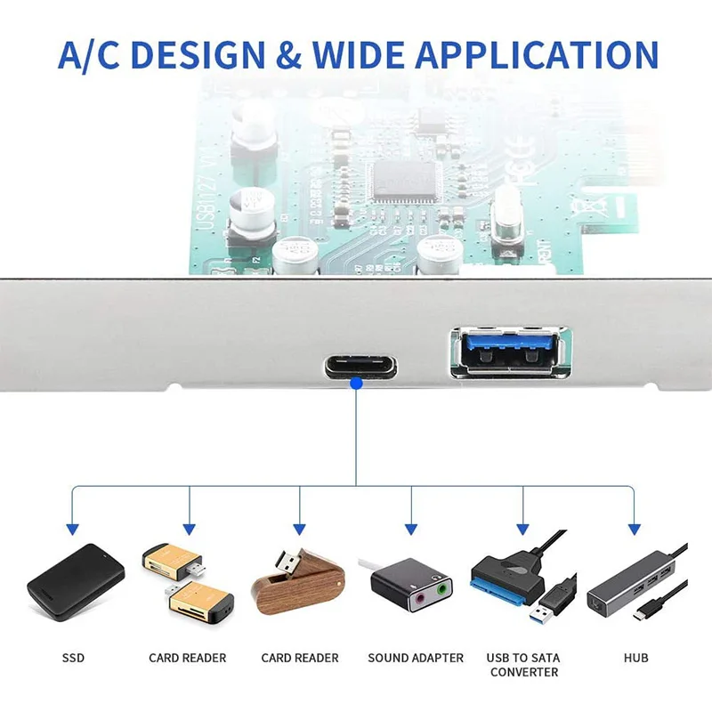 USB 3 1 PCIE карты 2 Порты и разъёмы супер быстрый 10 Гбит/с Тип C PCI Express расширения хост