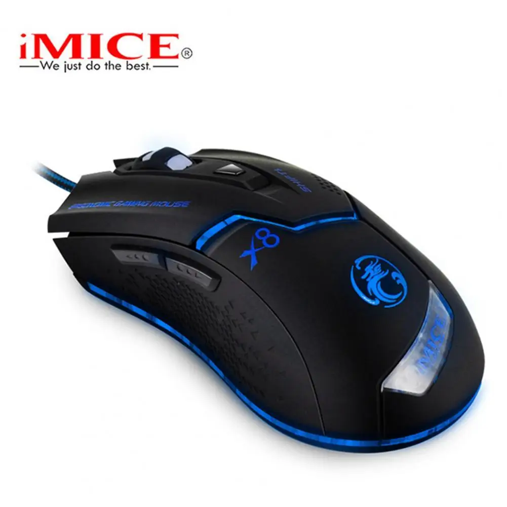 

Игровая мышь IMICE X8, проводная, светящаяся, Регулируемая DPI, светодиодсветодиодный, проводная мышь для ПК, ноутбука, компьютера