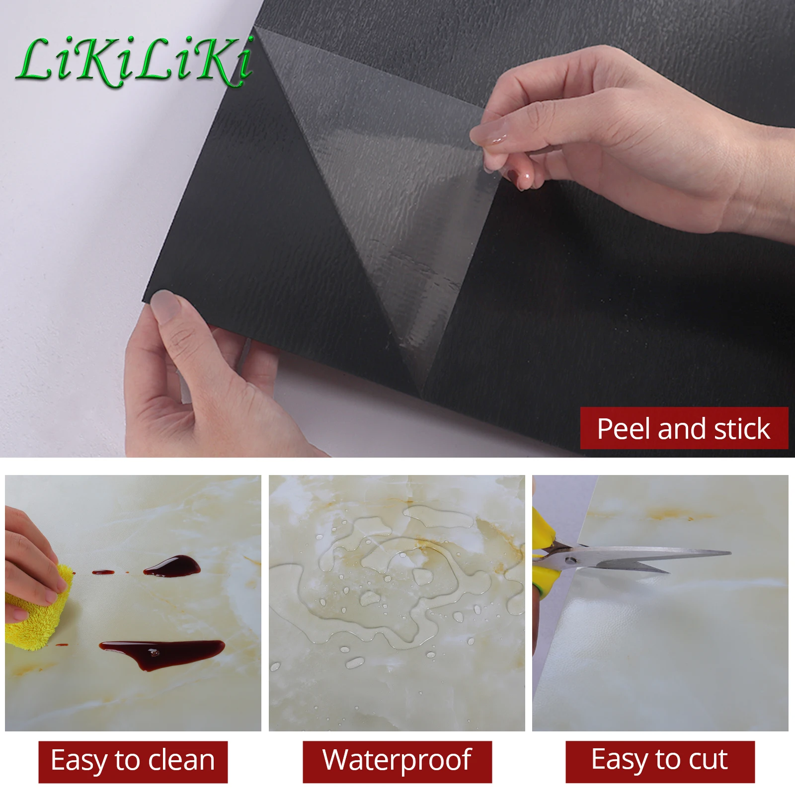 

Marble Self Adhesive Ceramic Bathroom Floor Tiles Stickers Waterproof Wall Panels Wallpaper For Kitchen Ground Home Room Decor