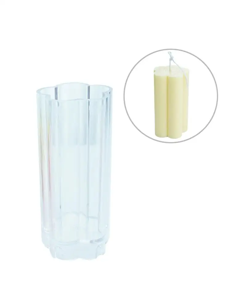 

Candle Molds Plum Blossom Mold Clear Plastic Candle Making Tool Column Mold For Candles Making Floral Cylindrical Mold