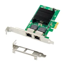 2 Port PCIE X1 1000M PCIe Gigabit Ethernet Dual Ports RJ45 Lan Network Card Chip Intel 82576EB Networking Pci-e Ethernet Server