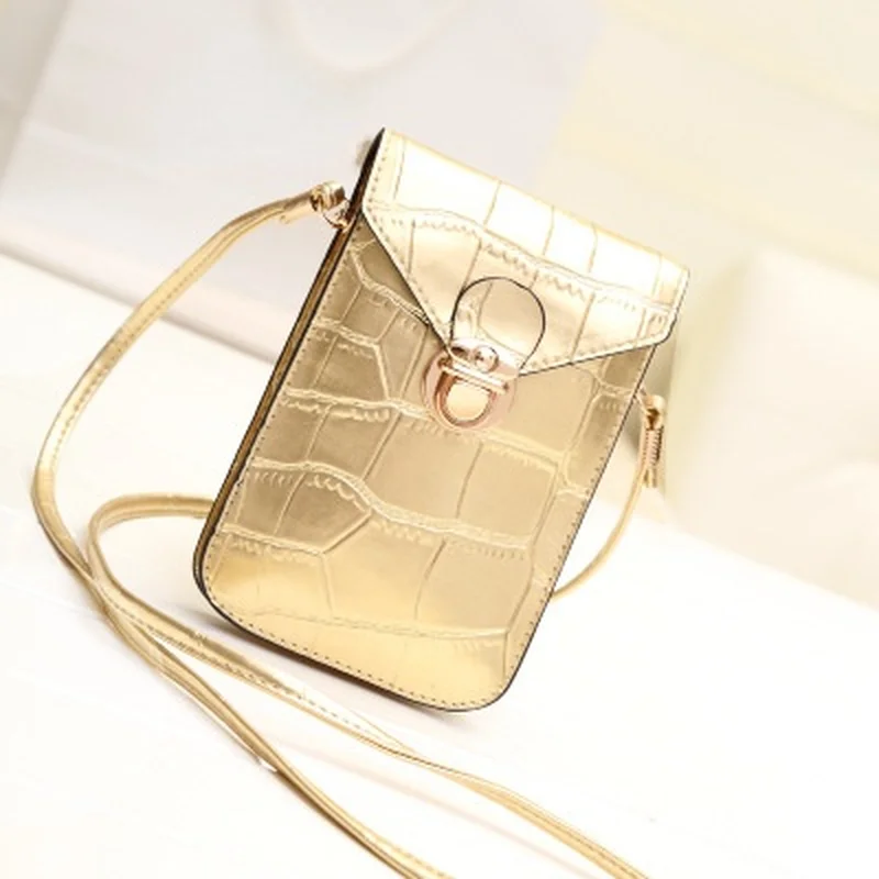 Сумка-мессенджер женская из крокодиловой кожи маленький чехол через плечо для