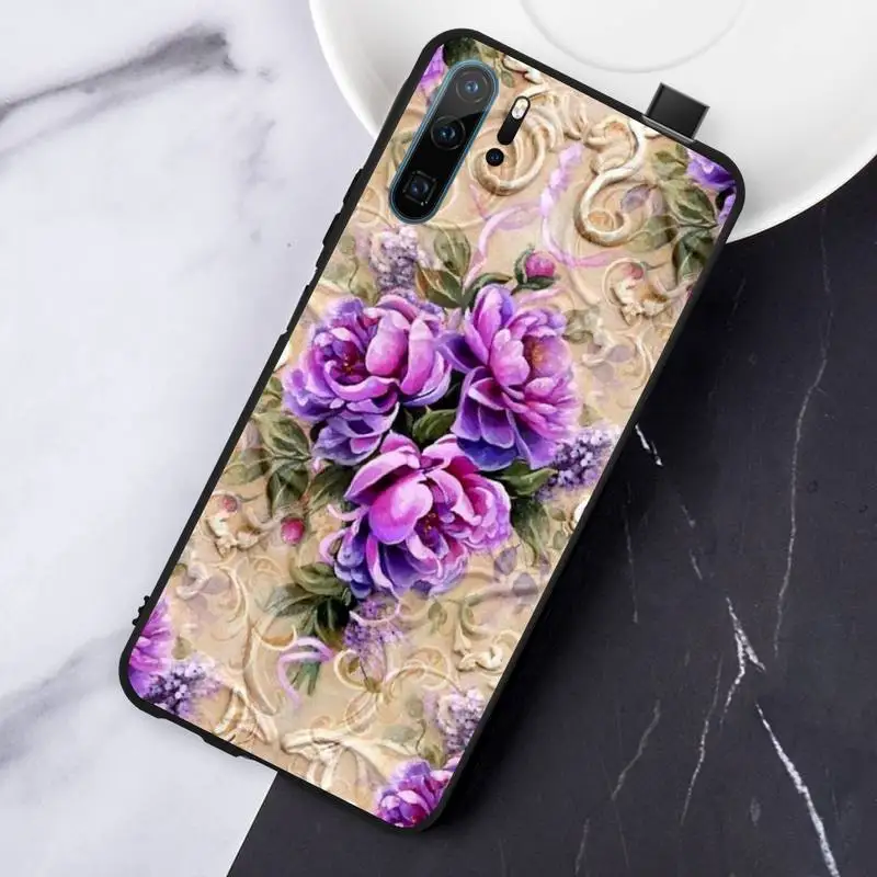 

Flower Emboss pattern fundas Phone Case For Huawei honor Mate P 10 20 30 40 Pro 10i 9 10 20 8 x Lite