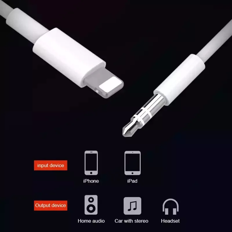 

Adapter Audio Cable for Apple 7/8/x/11/12 Car Audio Adapter Cable Aux Lightting to 3.5mm Adapter Audio Cable