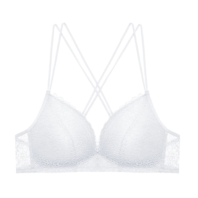 WHITE BRA Новинка, женское нижнее белье, комплект с бюстгальтером, кружевной сексуальный бюстгальтер пуш-ап и трусики, удобный бюстгальтер с бантом, регулируемый бюстгальтер с глубоким v-образным вырезом - Цвет: WHITE BRA
