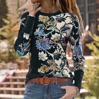5xl plus size ladies tops casual o neck long sleeve t shirt women floral print t shirts streetwear femme 2021 new spring clothes