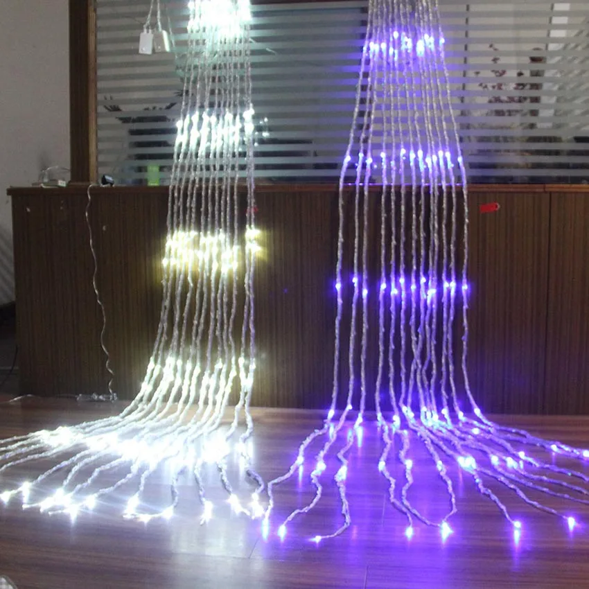 

8 modes 3X3M 320 LED Icicle Curtain String Lights Christmas Waterfall String Lights for Home Holiday Party Garden Decoration