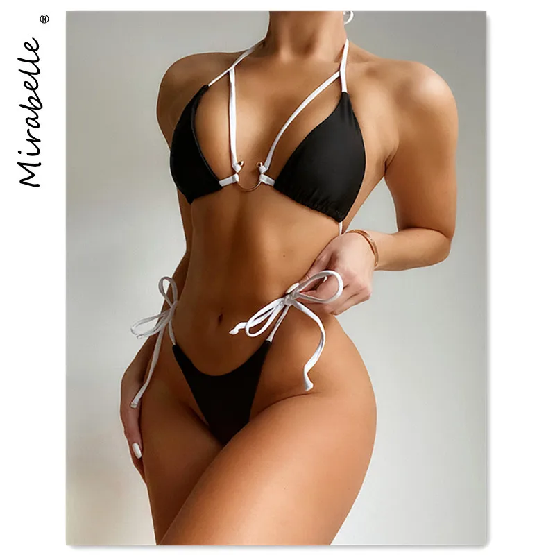 

Mirabelle High waist Bikinis 2021 Sexy Women Swimwear Halter String Bikini Mini Thong Set Bathing Suit Swimsuit Feamle Beachwear