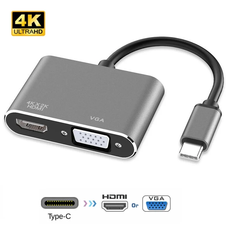 Type C концентратор USB док станция Тип к HDMI совместимый USB3.1 VGA PD адаптер для MacBook Samsung