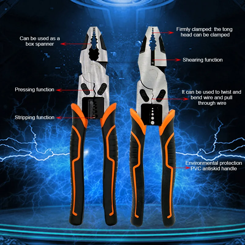 Плоскогубцы электрики обжимной инструмент 9-дюймовый для зачистки проводов