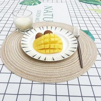 6pcs woven cotton yarn round home placemat insulated table mats non slip table mats placemats kitchen dining table coasters