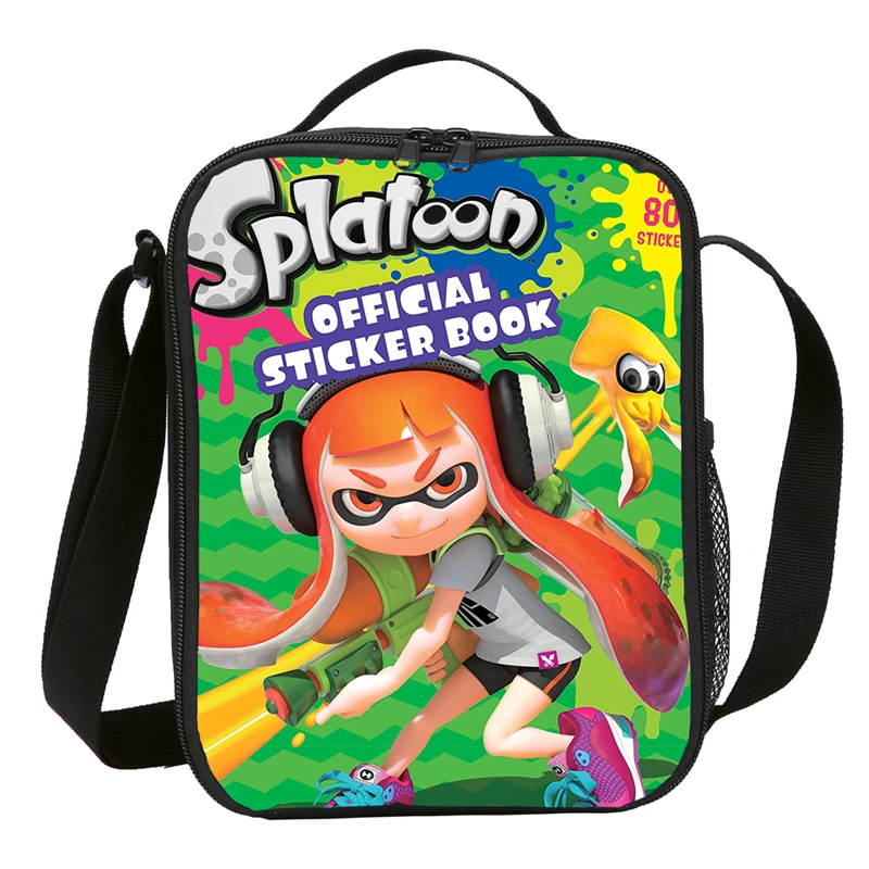Малый мешок обеда мальчиков девочек аниме мультфильм Splatoon 2 письмо 3D печать льда