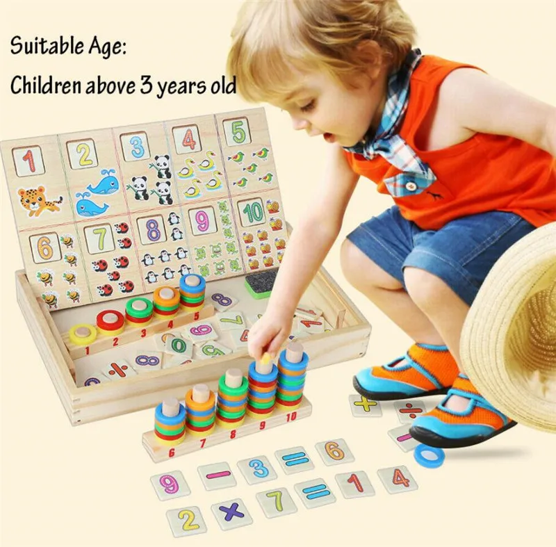 

Montessori Early Educational Puzzles Toys Children Intelligence Learning Puzzle Wooden Creature 3D Kids Sorting Math Puzzle
