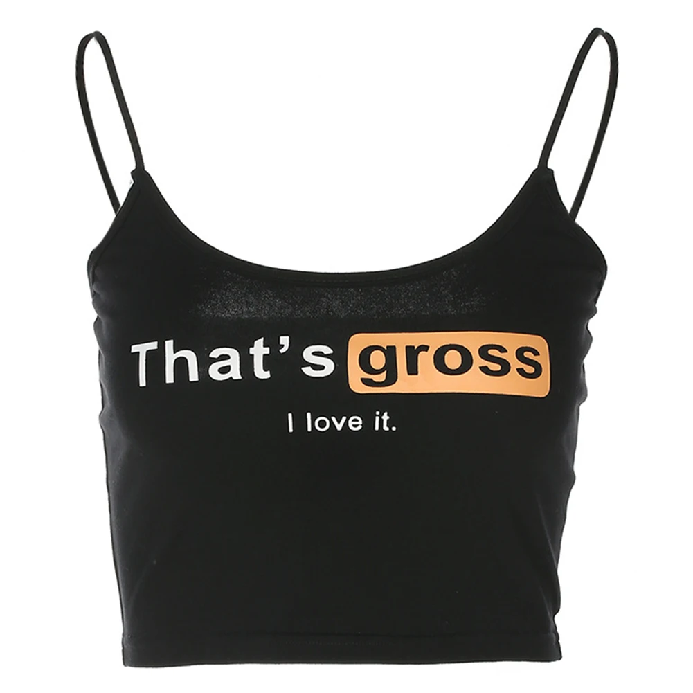 Новый летний сексуальный женский Забавный Топ без рукавов с буквенным принтом |