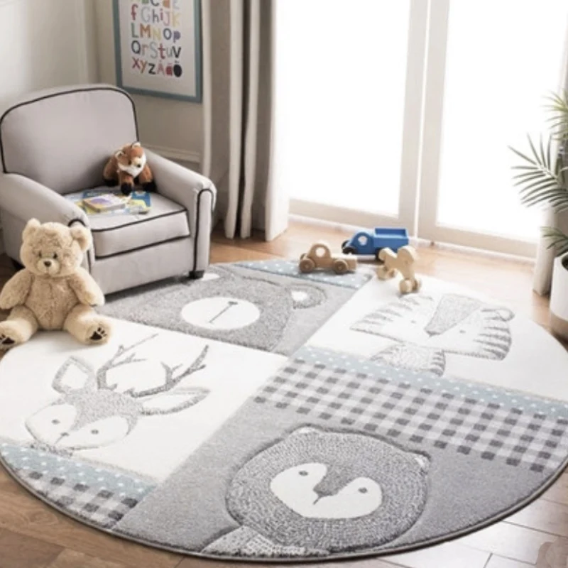 Большой круглый Противоскользящий ковер для помещений с принтом декоративные