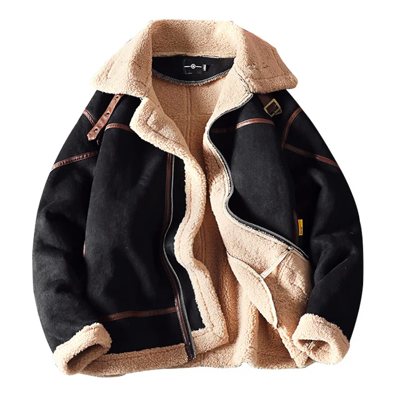 

Winter Trend Keep Warm Lamb Hair Parka Men‘s Thickening Plus Cashmere Warm Coat Kurtka Zimowa Male Hooded Jacket Coat -40