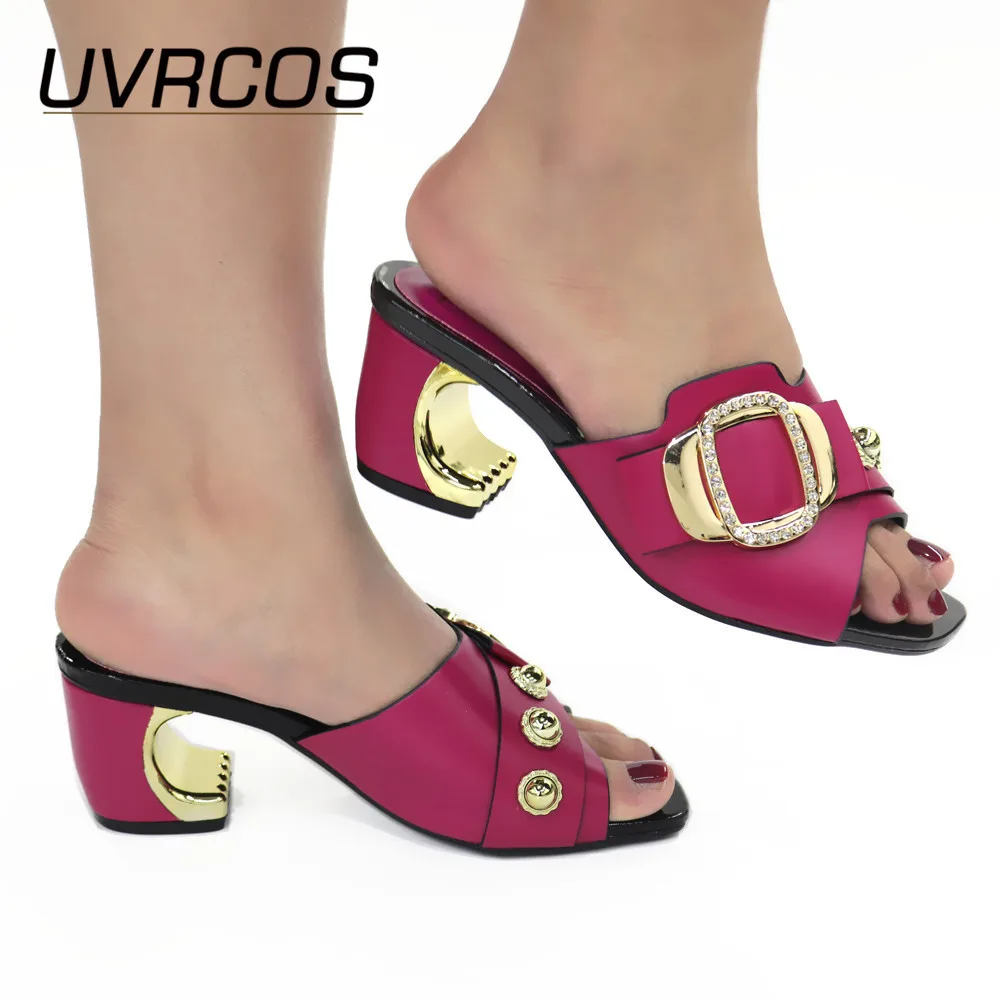 

Arrival Luxury Shoes Women Designers Nigerian Women Wedding Pumps Ladies Sandals with Heels Rhinestone Lady Party Slippers