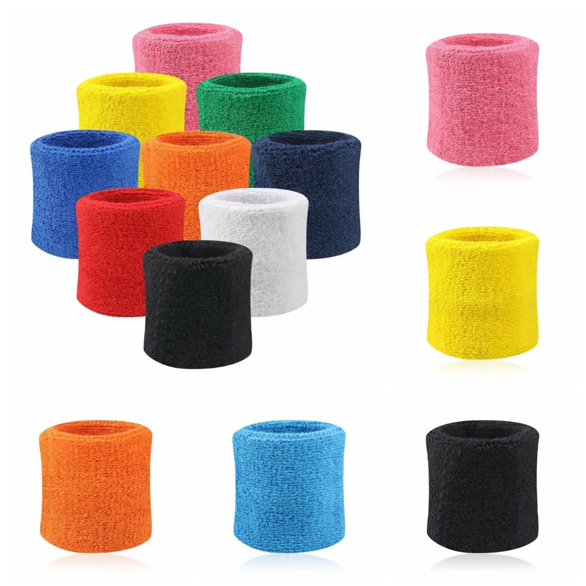 

2PCsWrist Sweatband Tennis Sport Wristband Volleyball Gym Wrist Brace Support Sweat Band Towel Bracelet Protector