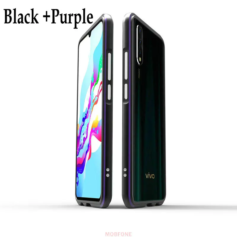 Vivo S1 V1907 6,38 ''Z5 Y7s рамка роскошный тонкий противоударный защитный чехол Vivo IQOO Neo/V17 NEO Алюминиевый металлический бампер крышка Капа - Цвет: Black Purple