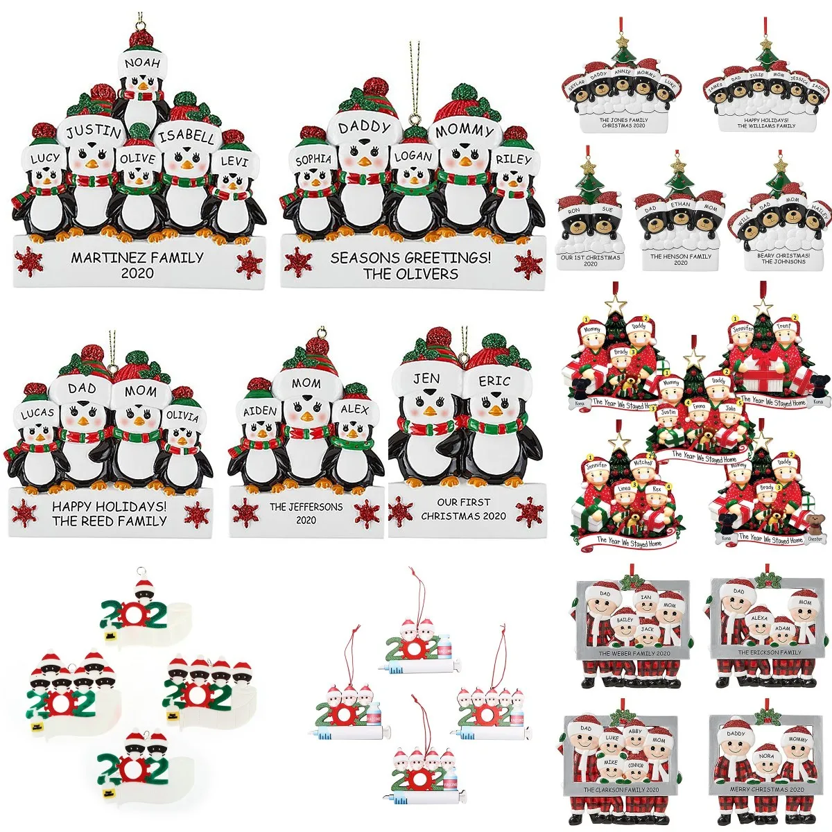 

2021 2022 Quarantine Christmas Decoration DIY Personalized Lovely Family Snowman Christmas Tree Hanging Ornament Pendant