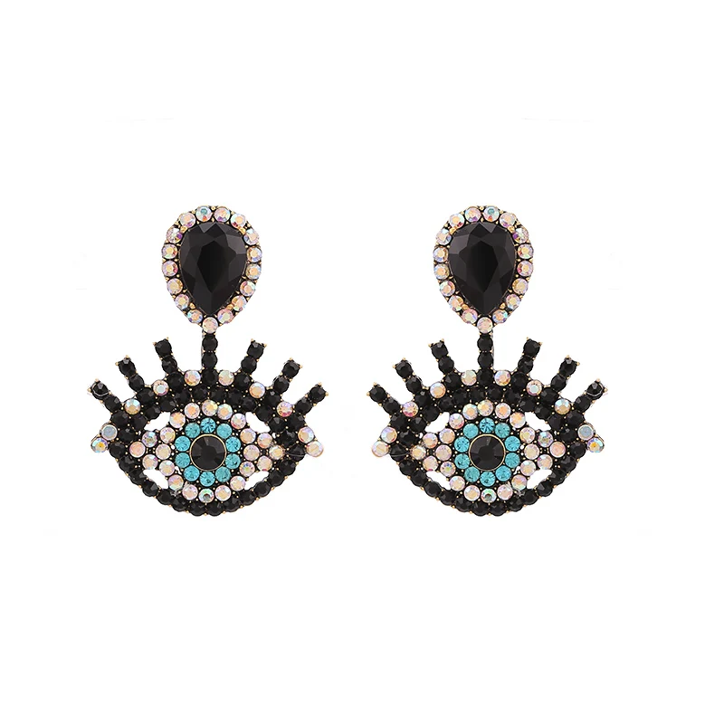 Богемные большие сглаз Висячие серьги для свадьбы бусины ручной работы бахромой Цвет висячие серьги ювелирное украшение для ушей подарок INS - Окраска металла: E1195 Black