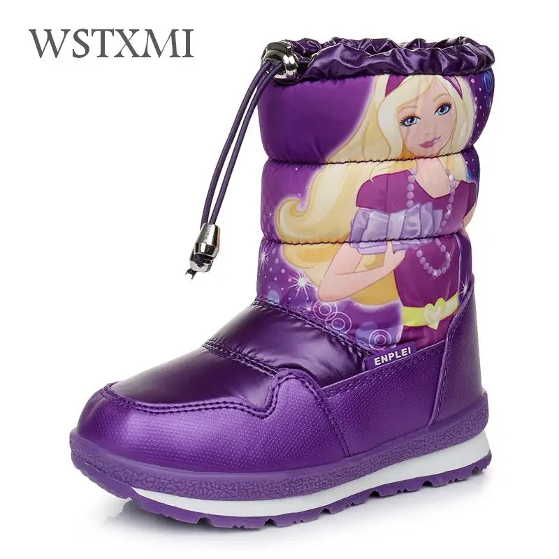Зимняя обувь для девочек русские зимние ботинки детские фиолетовые высокие
