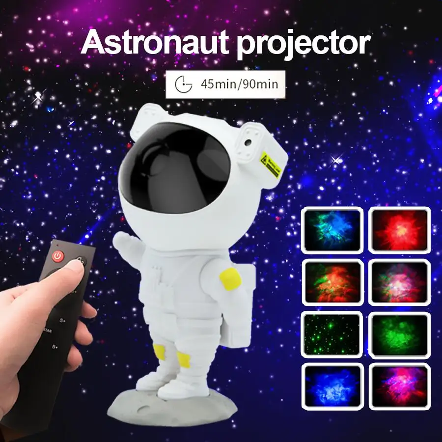 Astronaut Galaxy Laser Projector Starry Night Light USB Rotating Night Light Decoration Lamp Children Christmas Gift