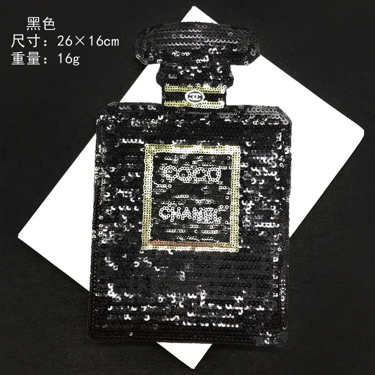 1 шт. Белый Черный CC флакон духов расшитые блестками патчи Пришивные утюжки на
