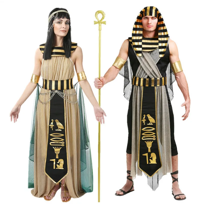 

Halloween Costumes Ancient Egypt Egyptian Pharaoh King Empress Cleopatra Queen Costume Cosplay Clothing for Men Women
