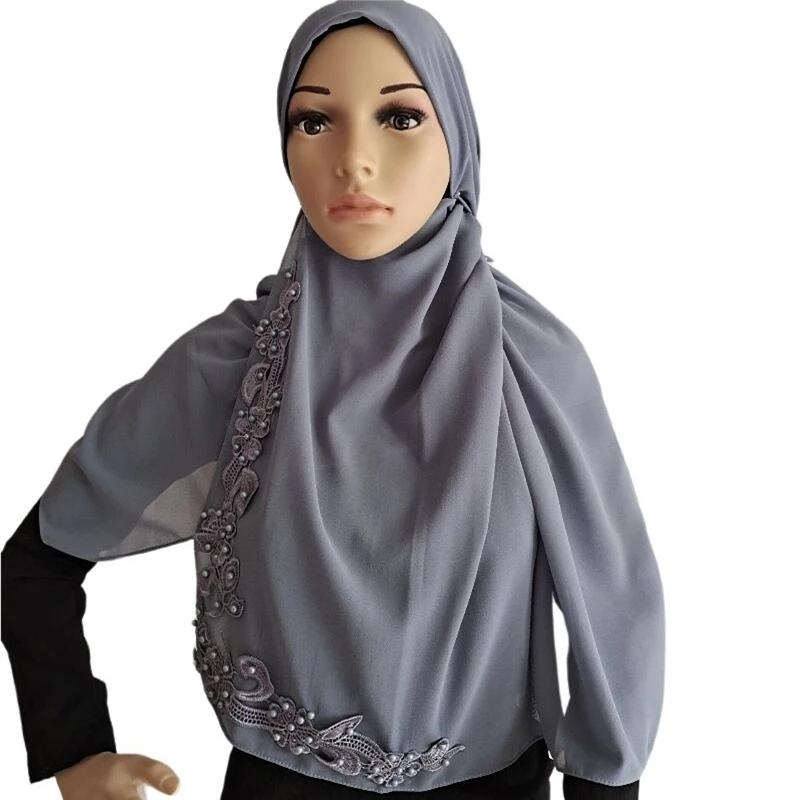 

Malaysia Shawls Head Wraps Turban Foulard Women Drill Flower Chiffon Hijab Scarf Musulman Kopftuch Arab Headscarf