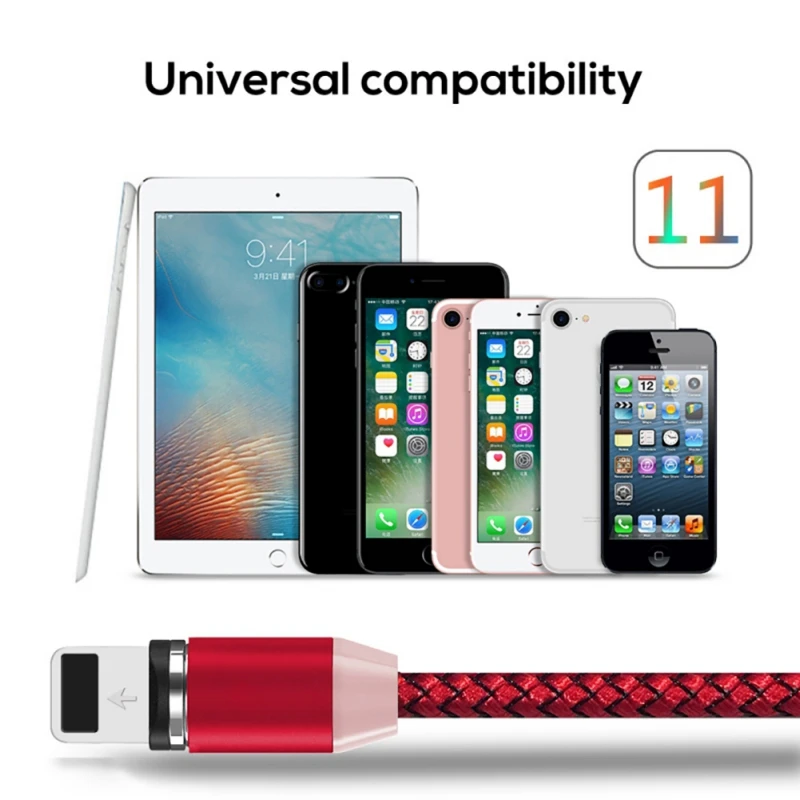 Световой Магнитный кабель 1 м с светодиодный индикатором type C USB зарядное