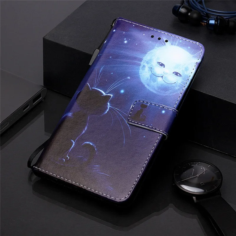Кожаный флип-чехол для samsung Galaxy A10 A20 A30 A40 A50 A70 A80 A20e A10s A30s A50s A20s чехол для телефона чехол-бумажник с рисунком и крышка