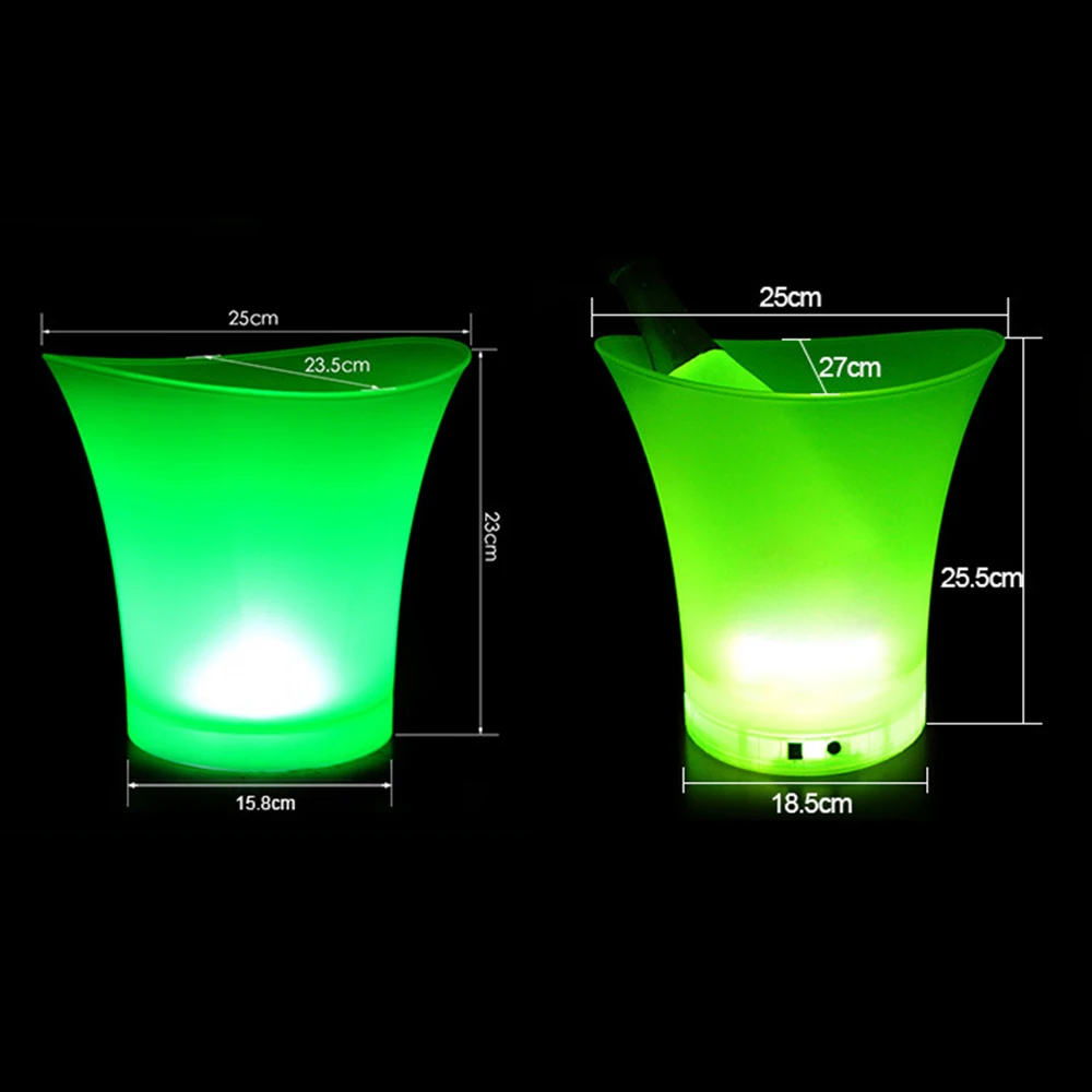 Новое 5л светодиодное ведро для льда 6 цветов водонепроницаемое пластиковое
