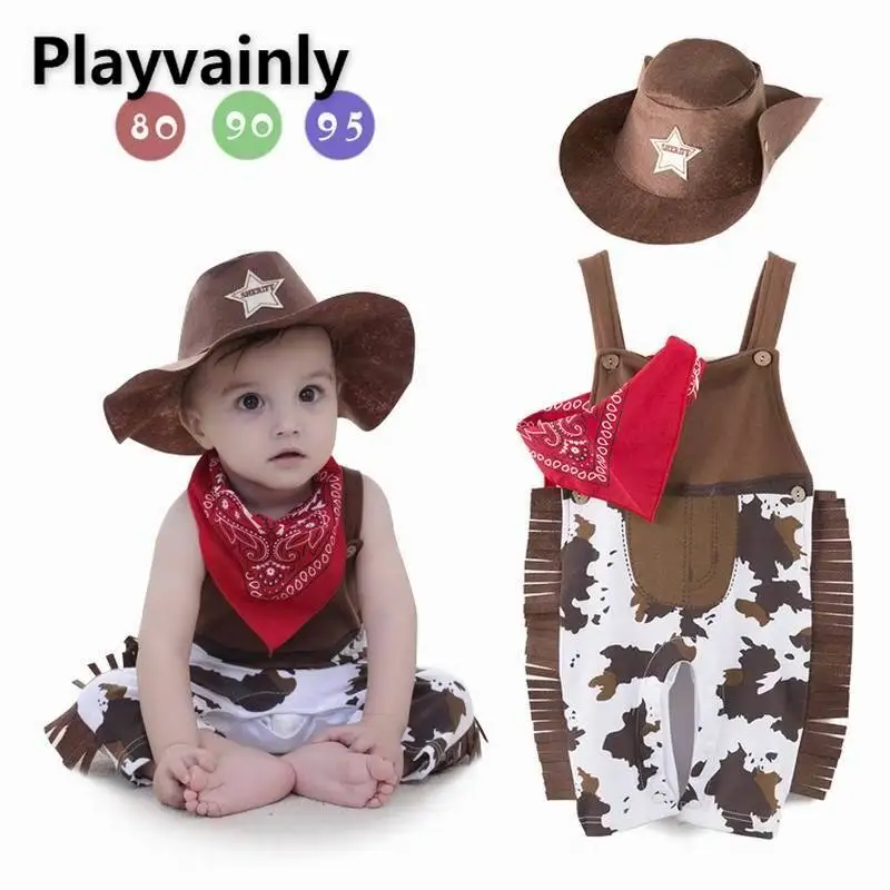 

Wholesale Boy Romper 2021 New Baby Suspenders jumpsuit+triangle towel+hat Fashion 3PCS Outfits Set Baby Clothes E13175