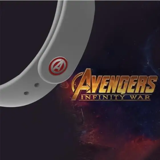grey NO.1 avengers marvel For Xiaomi Mi Band 4 3 2 Bracelet Strap Miband 3 2 Strap Wristband Band For Mi Band 2 3 4 Silicone - Цвет ремешка: grey NO.1