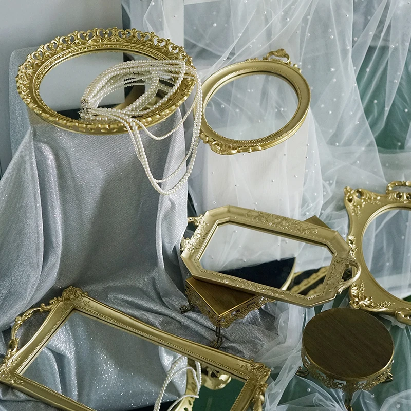 Винтаж металла стойки пирожного зеркало нарядное кружевное платье для маленьких