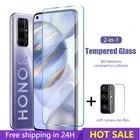 Передняя защита экрана + пленка на объектив задней камеры для Huawei Honor 9X 9A 9C стекло 2 в 1 закаленное стекло для Honor 8X 10X Lite 8A 8C 7X