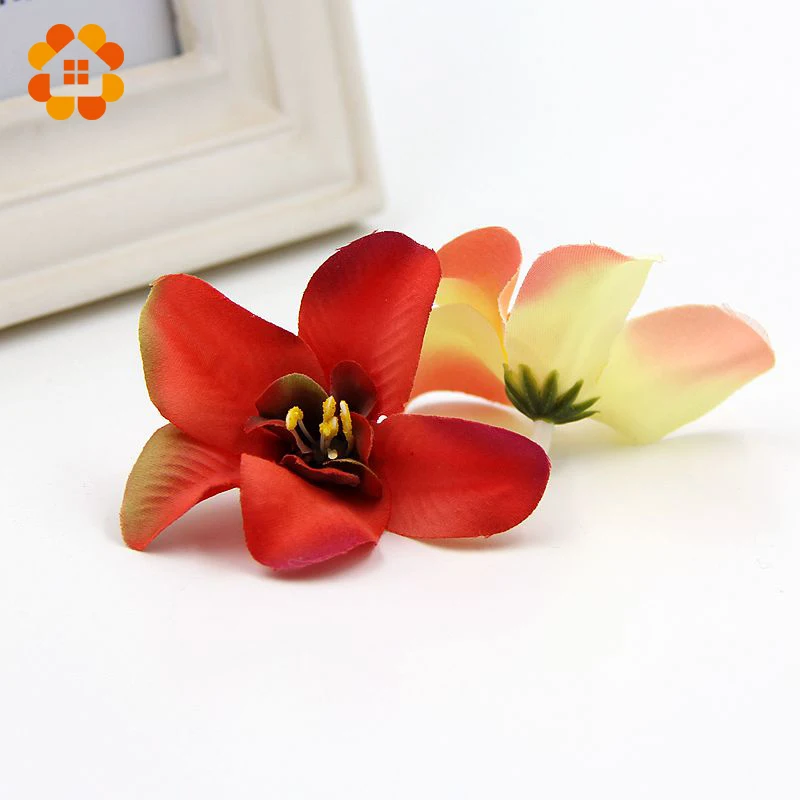 10pcs/lot 7cm Silk Orchid Artificial Flower Head For Wedding Decoration DIY Wreath Gift Scrapbooking Craft Fake Flowers | Дом и сад