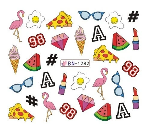 Синий Наклейки для ногтей водные наклейки для ногтей тату наклейки-слайдеры Единорог кошка конфеты дизайн украшения Маникюр Pegatina фольги обертывания - Цвет: Синий